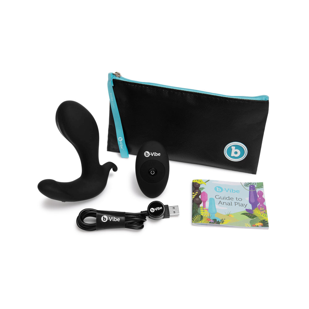 b-Vibe Expand Expanding and Vibrating Remote Control Plug Black - Fantasies Boutique