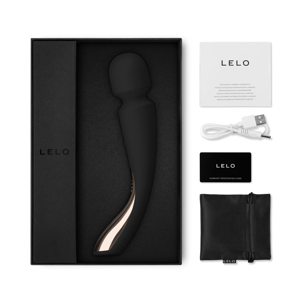 LELO SMART WAND 2 Medium Rechargeable Wand Vibrator Black - Fantasies Boutique