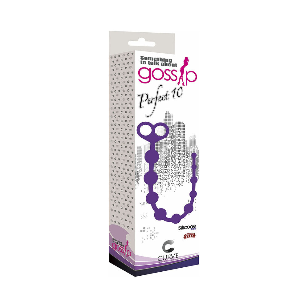 Curve Toys Gossip Perfect 10 Silicone Anal Beads Violet - Fantasies Boutique