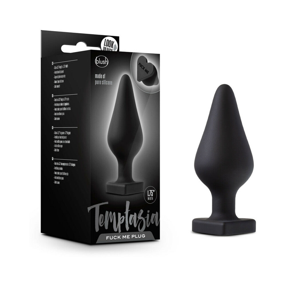 Temptasia 'Loves Me' Silicone Anal Plug with Heart-Shaped Base Black