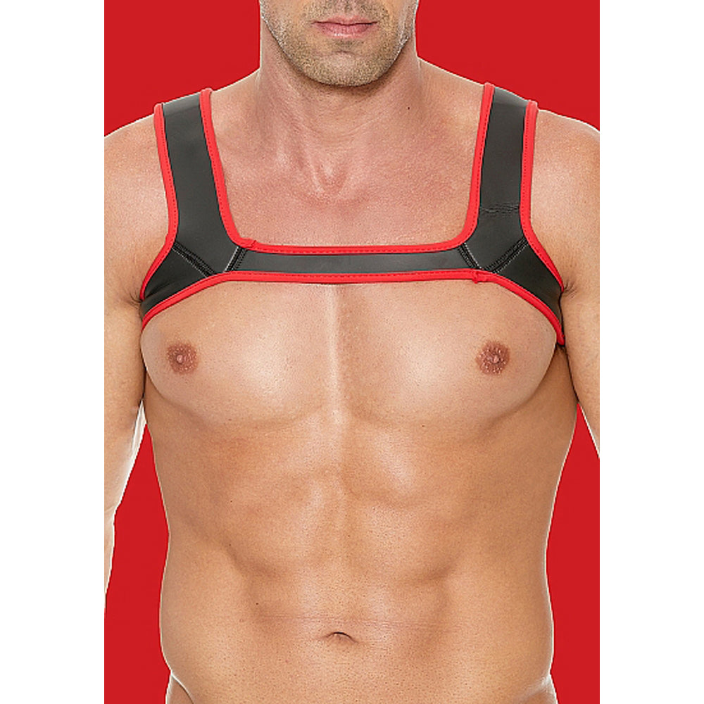 Ouch! Puppy Play Neoprene Harness Red L/XL - Fantasies Boutique