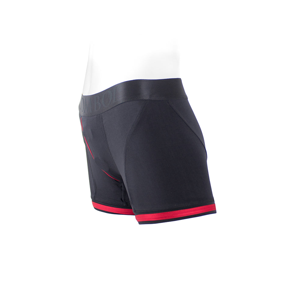 SpareParts Tomboii Nylon Boxer Briefs Harness Black/Red Size S - Fantasies Boutique