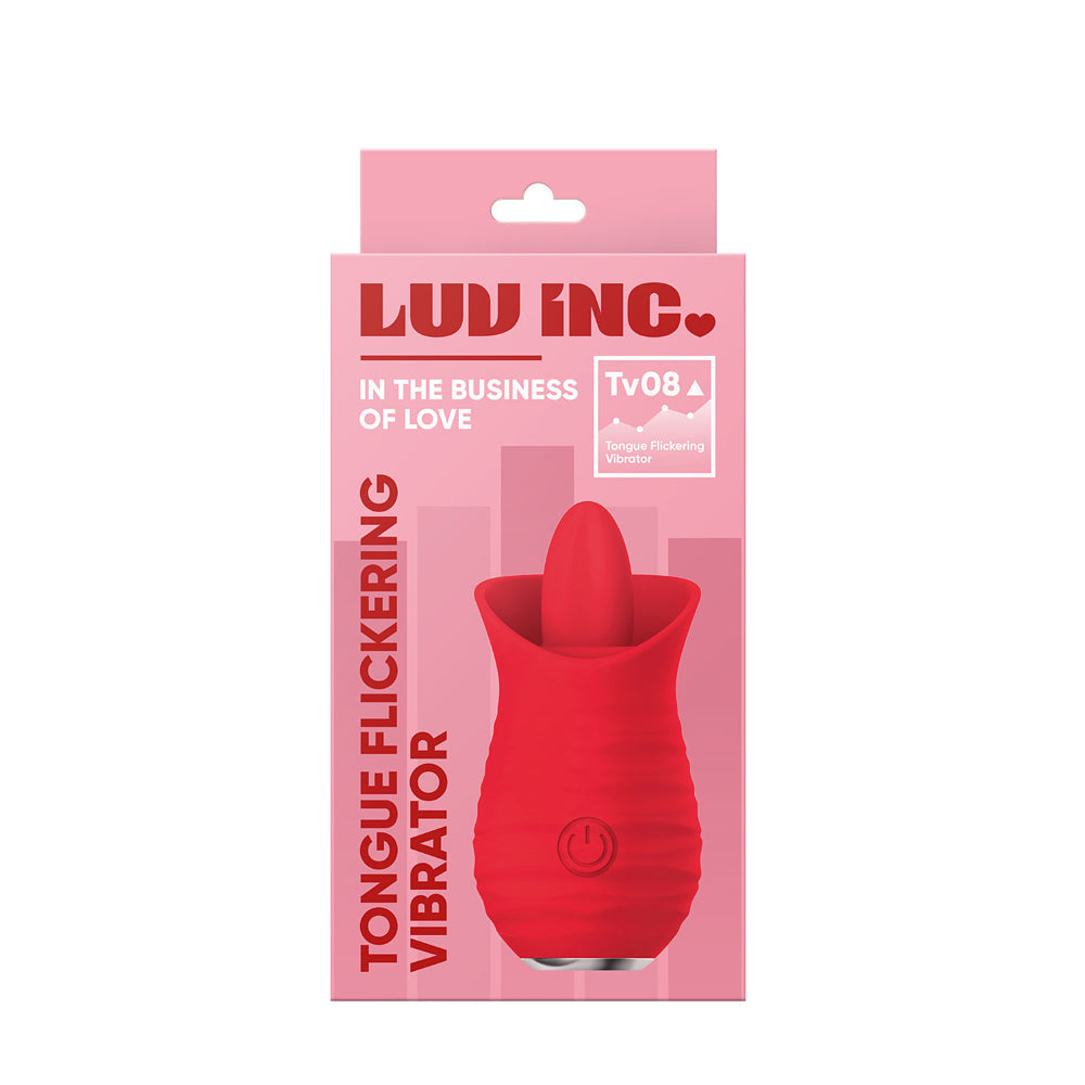 Luv Inc Tv08 Tongue Flickering Vibrator Rechargeable Silicone Clitoral Stimulator Red - Fantasies Boutique