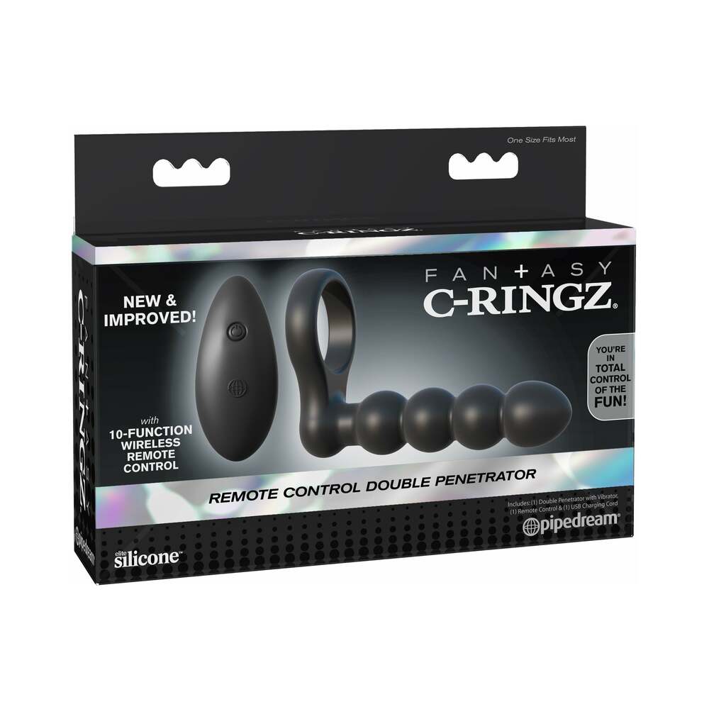 Fantasy C-Ringz Remote Control Double Penetrator Vibrating Cockring Black - Fantasies Boutique