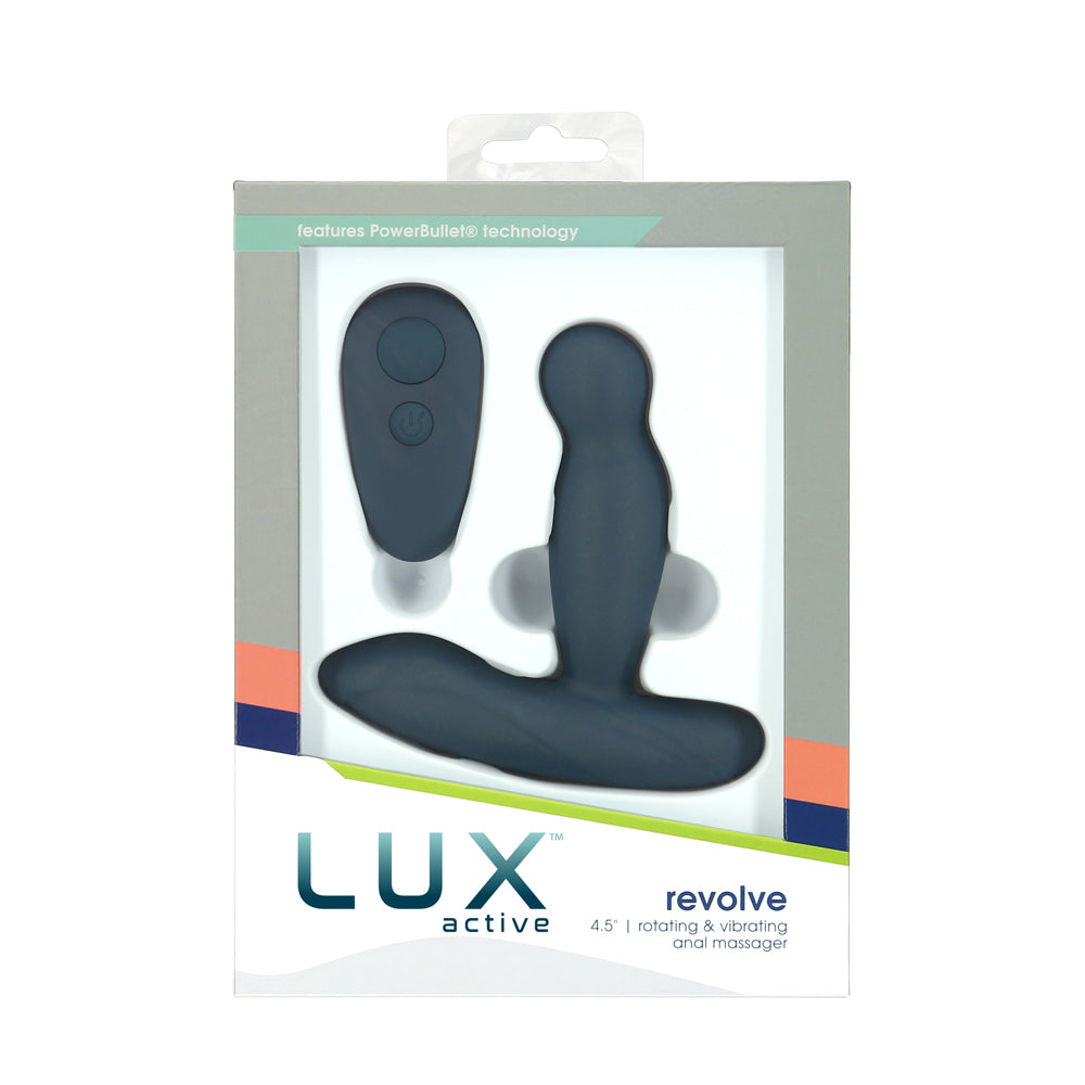 Lux Active Revolve 4.5 in. Rotating And Vibrating Silicone Massager Black - Fantasies Boutique