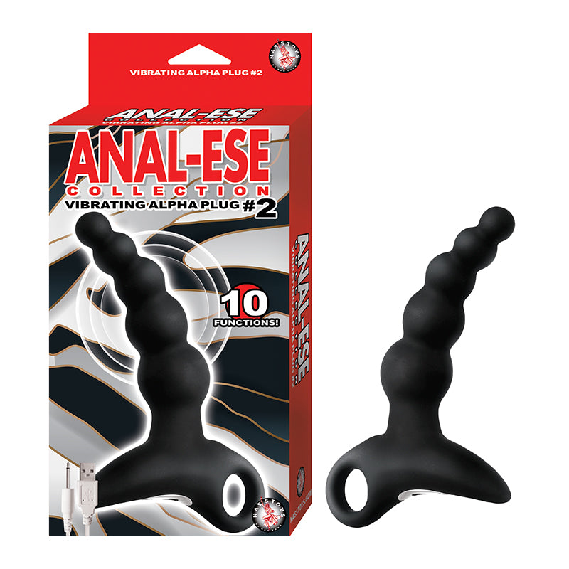 Anal-Ese Collection Vibrating Alpha Plug #2 - Black - Fantasies Boutique