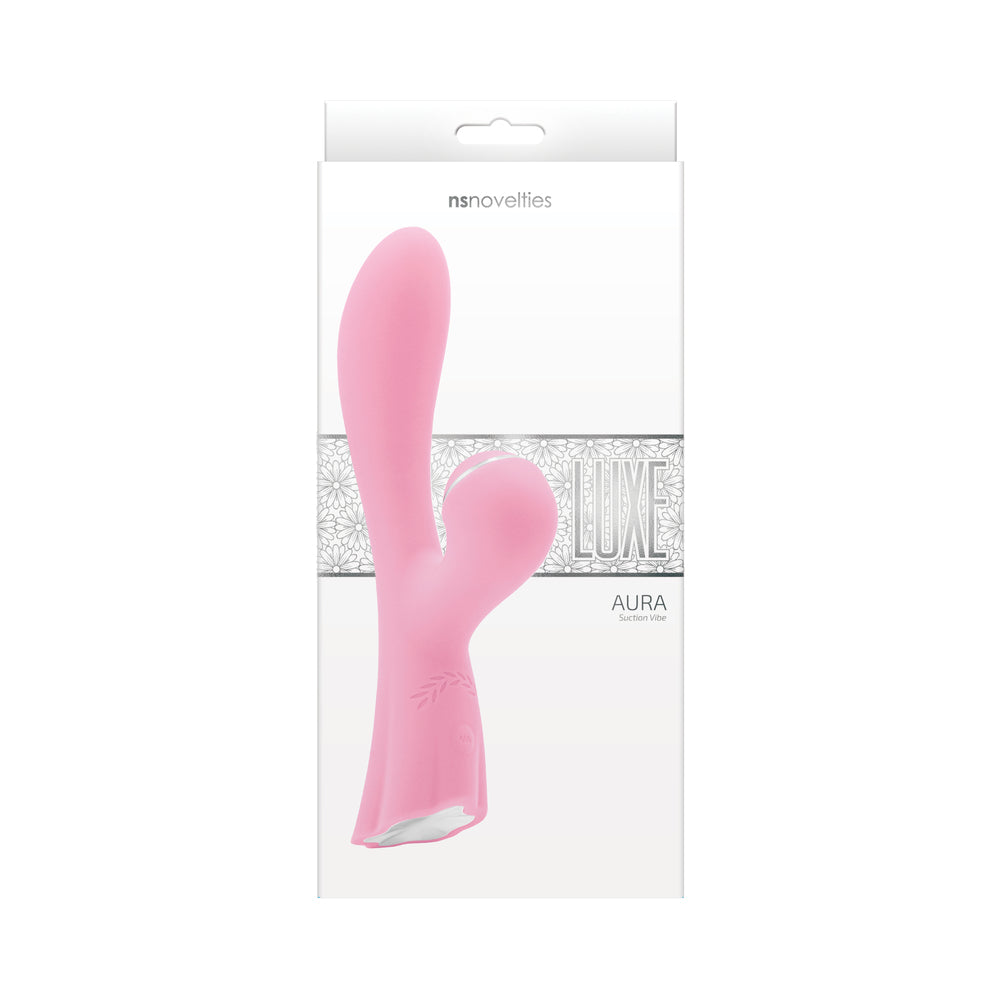 Luxe Aura Rechargeable Suction Vibe Pink - Fantasies Boutique