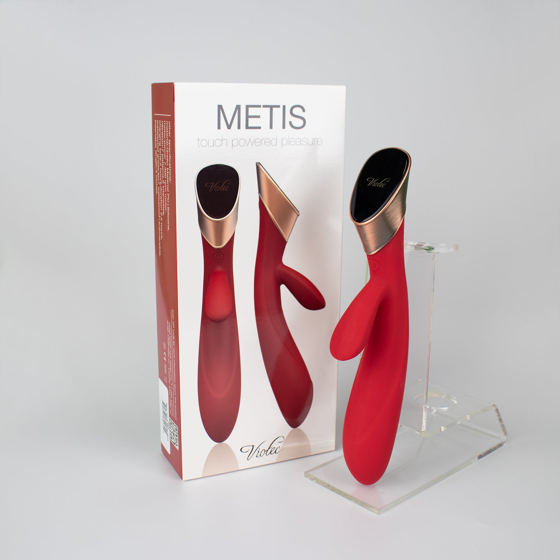 Metis Touch Panel Rabbit Vibrator Red - Fantasies Boutique