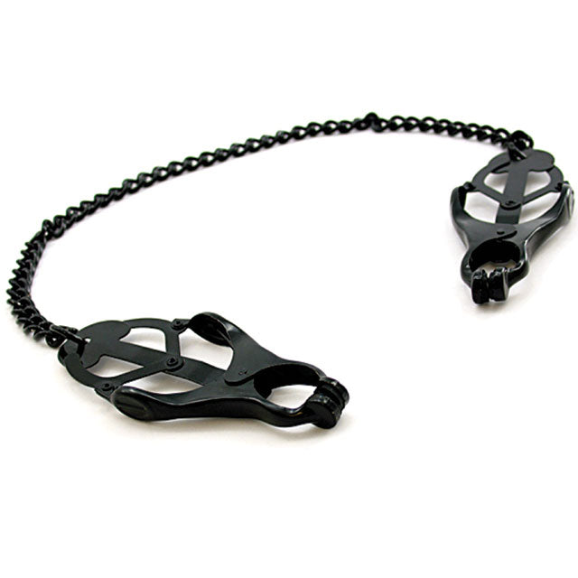 H2H Nipple Clamps Jaws W/Chain (Black) - Fantasies Boutique