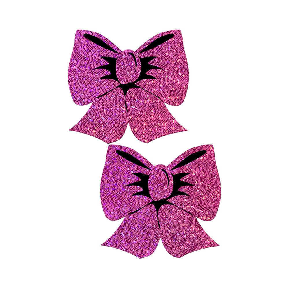 Pastease Bow: Hot Pink Glitter Bows Pasties