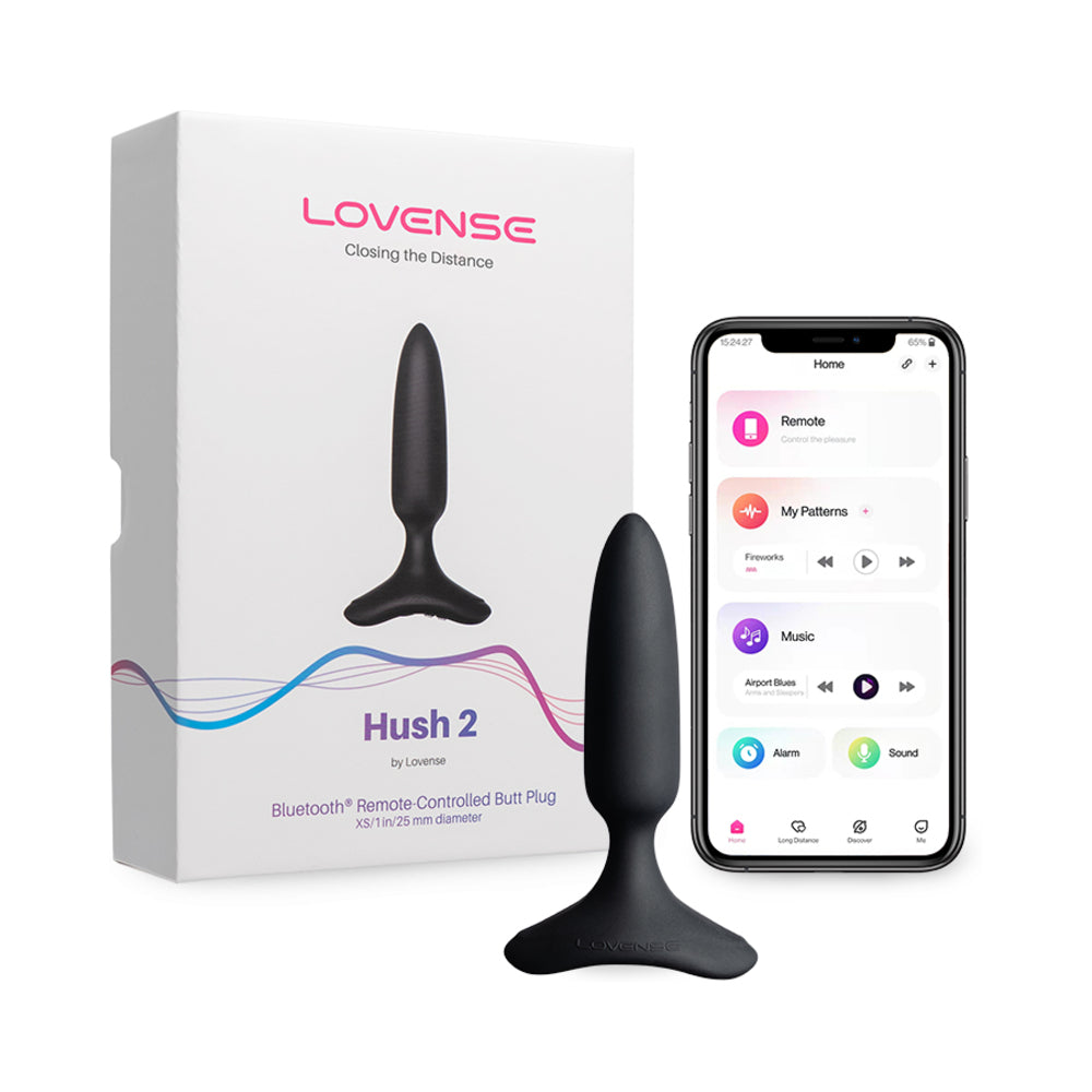Lovense Hush 2 Bluetooth Remote-Controlled Vibrating Butt Plug XS 1 in. - Fantasies Boutique