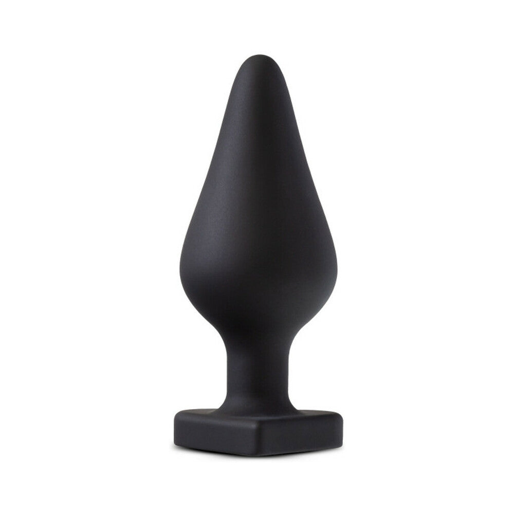 Blush Temptasia 'Fuck Me' Silicone Anal Plug with Heart-Shaped Base Black