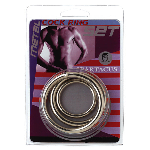 Spartacus Metal Cock Ring Set ( 3 Rings) - Fantasies Boutique