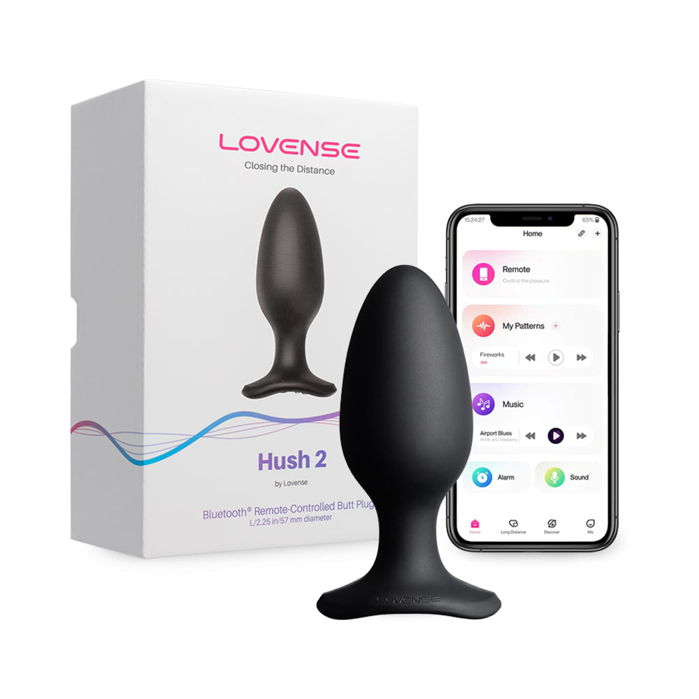 Lovense Hush 2 Bluetooth Remote-Controlled Vibrating Butt Plug L 2.25 in. - Fantasies Boutique