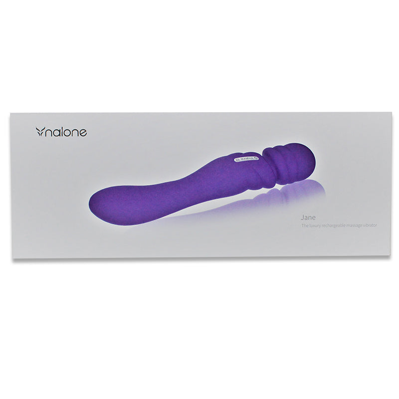 Nalone Jane Rechargeable Silicone Dual Ended Wand Vibrator Purple - Fantasies Boutique