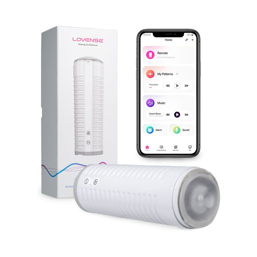 Lovense Max 2 Bluetooth App-Controlled Vibrating and Suction Masturbator (Neutral Sleeve) - Fantasies Boutique