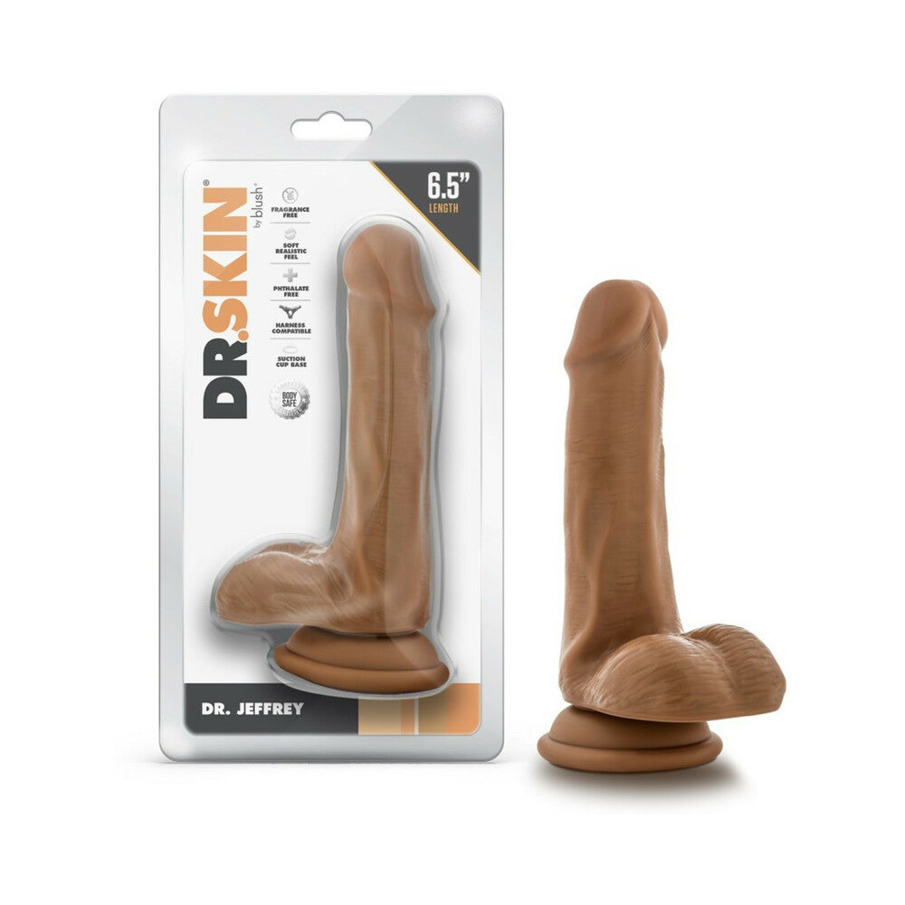 Dr. Skin Dr. Jeffrey 6.5 in. Dildo with Balls Tan - Fantasies Boutique