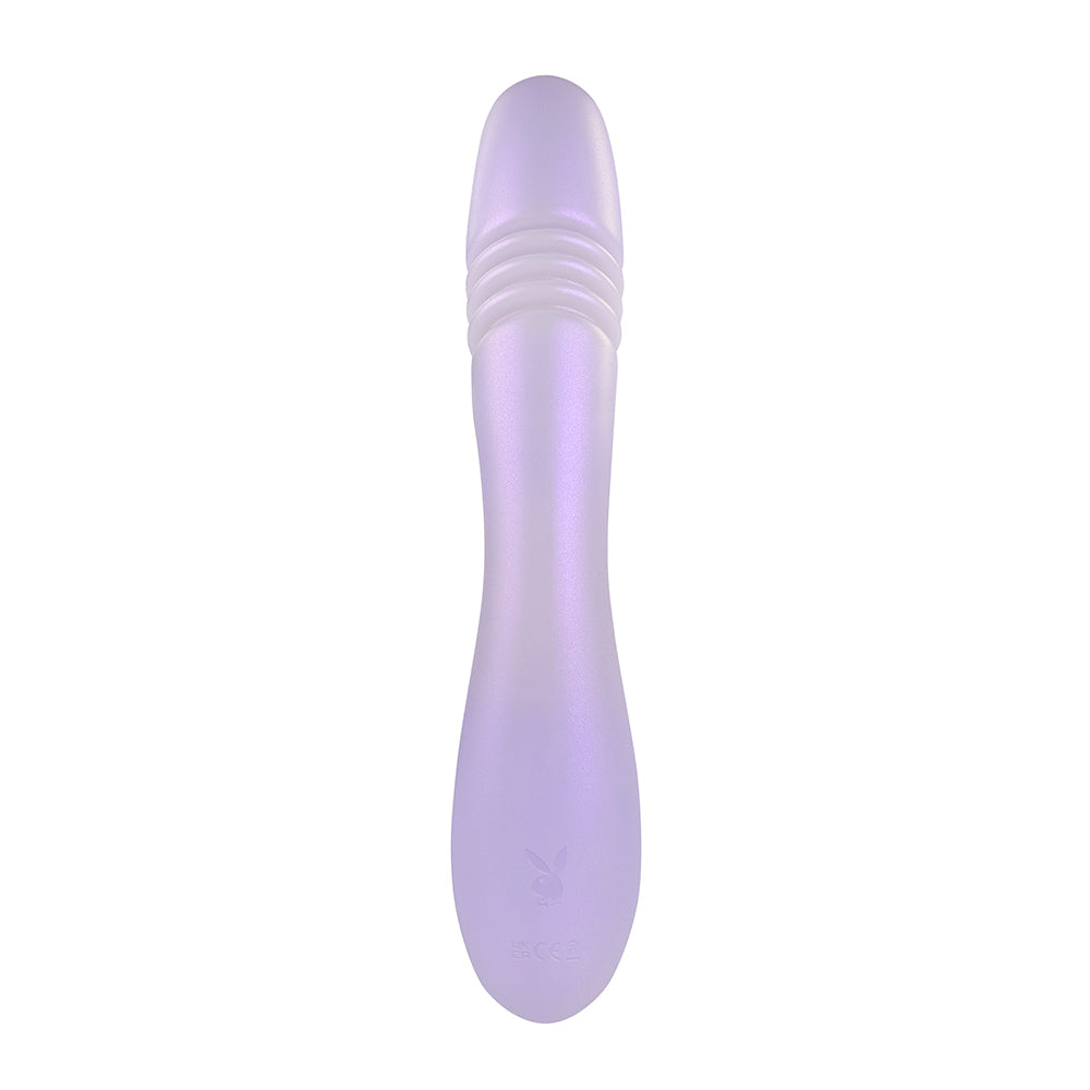 Playboy Bumping Bunny Rechargeable Thrusting Warming Silicone Dual Stimulation Vibrator Opal - Fantasies Boutique