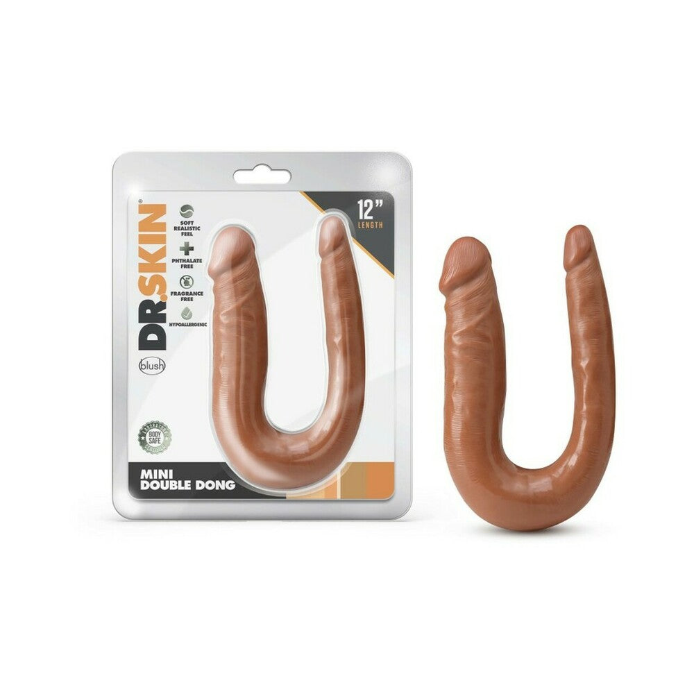 Blush Dr. Skin Mini Double Dong Realistic 12 in. Dual-Ended Dildo Tan - Fantasies Boutique