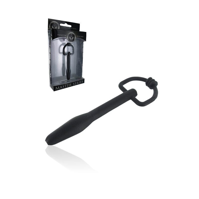 Master Series Cum-Thru D-Ring Silicone Plug (Black) - Fantasies Boutique