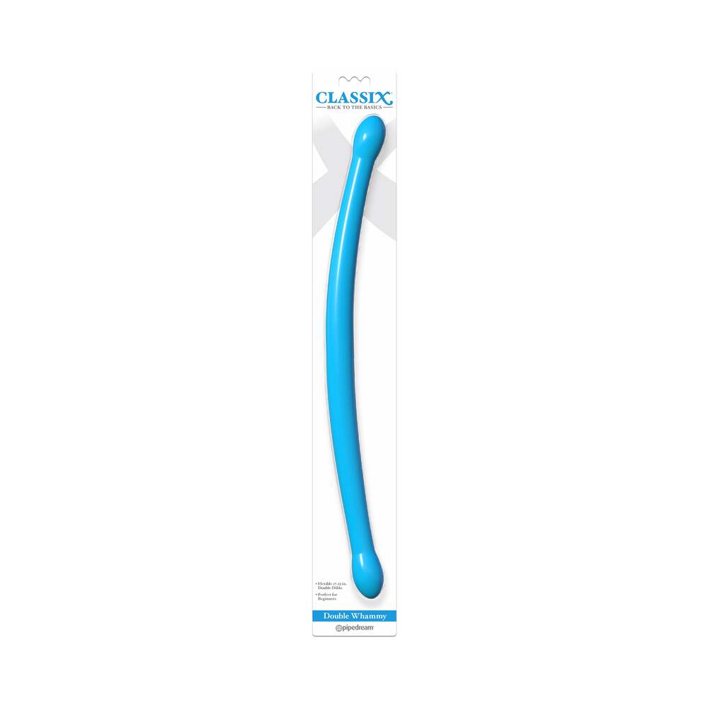 Pipedream Classix Double Whammy 17.25 in. Flexible Dual-Ended Dildo Blue - Fantasies Boutique