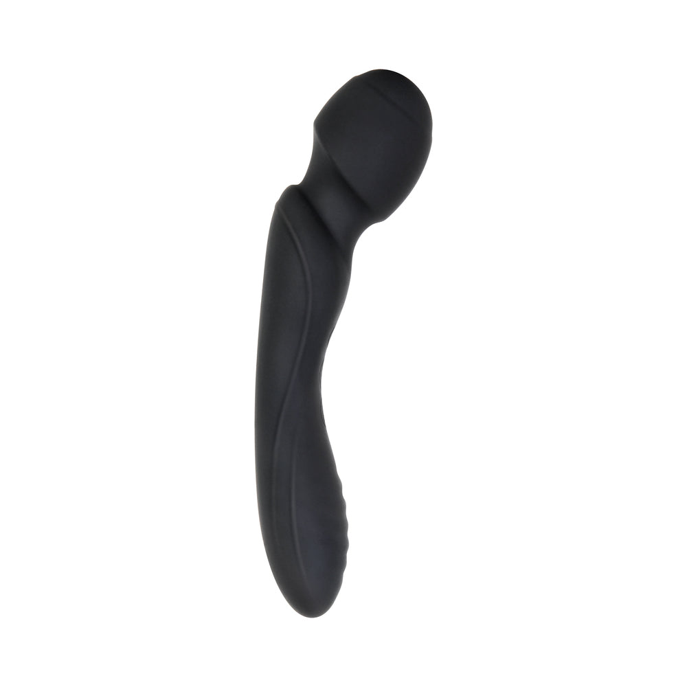 Evolved Wanderlust Rechargeable Dual-Ended Silicone Wand Vibrator Black - Fantasies Boutique