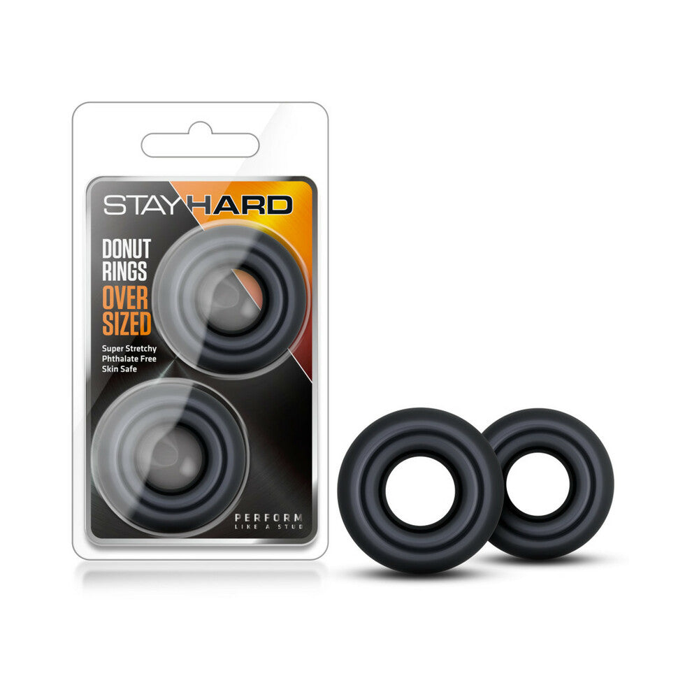 Blush Stay Hard Donut Rings Oversized Cockring 2-Pack Black - Fantasies Boutique