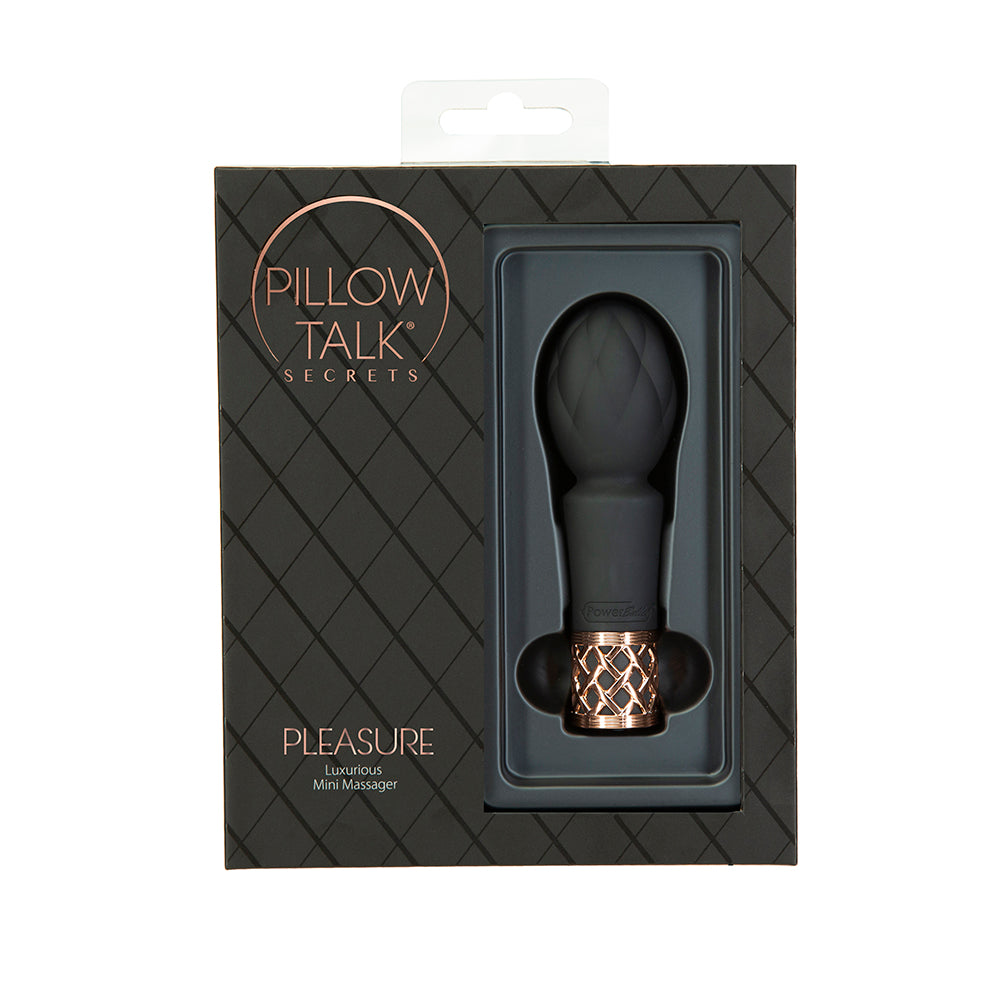Pillow Talk Secrets Pleasure Rechargeable Clitoral Vibrator Wand Black - Fantasies Boutique