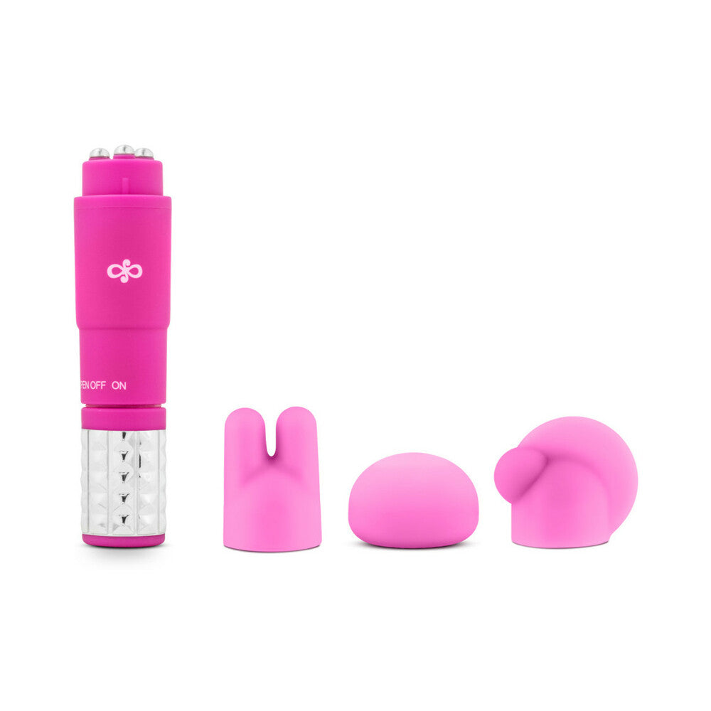 Rose Revitalize Massage Kit with Mini Vibrator & 3 Silicone Attachments Pink - Fantasies Boutique