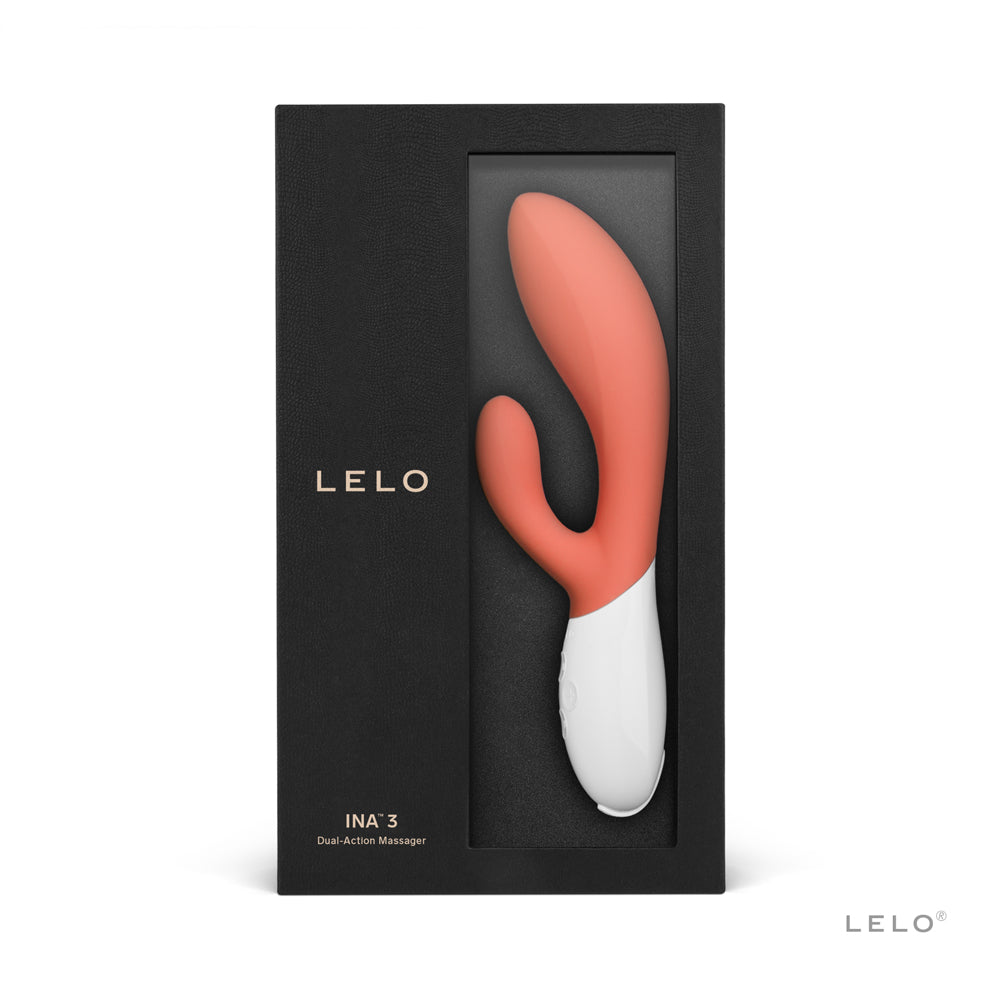 LELO INA 3 Rechargeable Dual Stimulator Coral Red - Fantasies Boutique