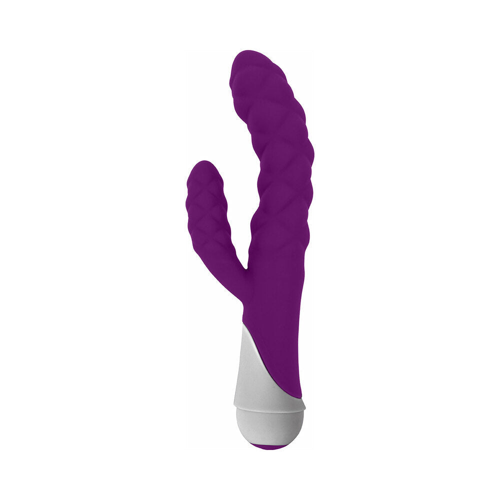 Curve Toys Gossip Ellen Waterproof Textured Silicone Flexible Dual Stimulation Vibrator Violet - Fantasies Boutique