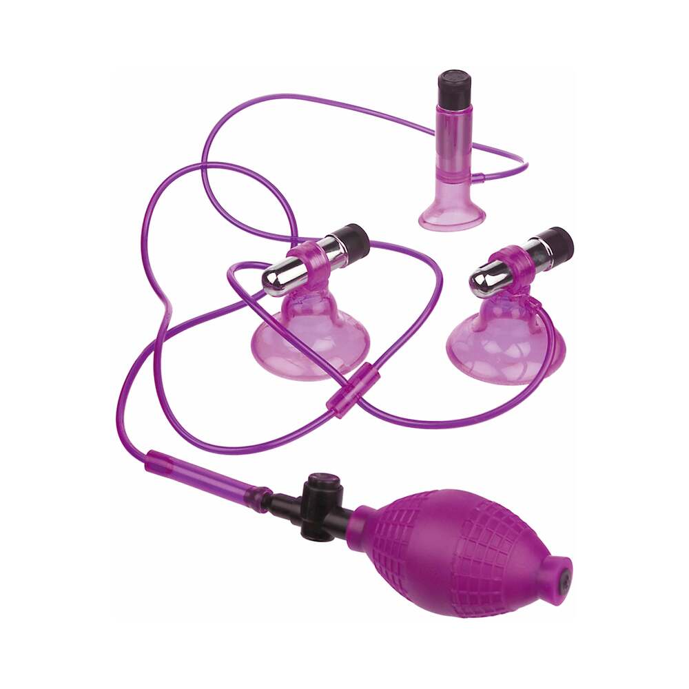 Pipedream Fetish Fantasy Series 6-Piece Vibrating Triple Suckers Kit Pink - Fantasies Boutique
