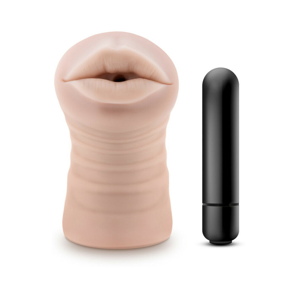 M for Men Skye Oral Stroker with Bullet Vibrator Beige - Fantasies Boutique