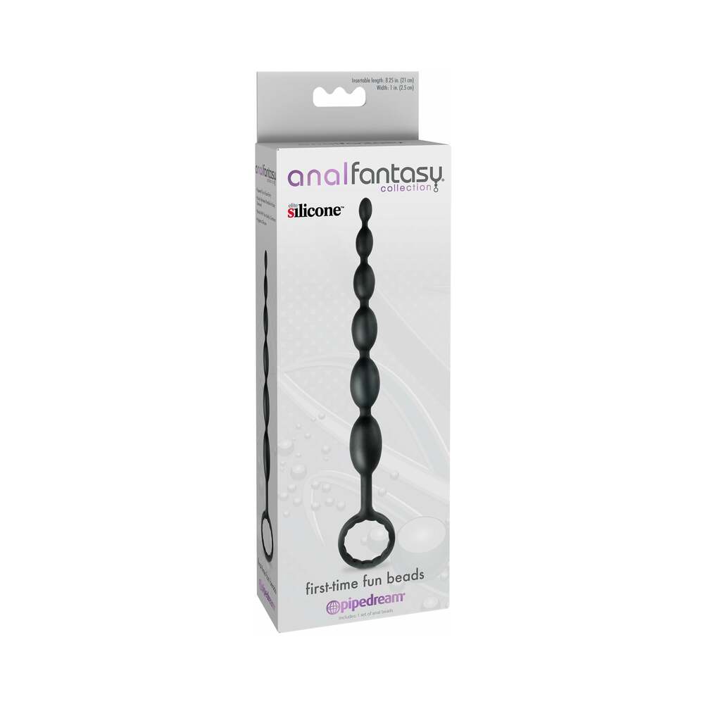 Pipedream Anal Fantasy Collection Silicone First-Time Fun Beads Black - Fantasies Boutique