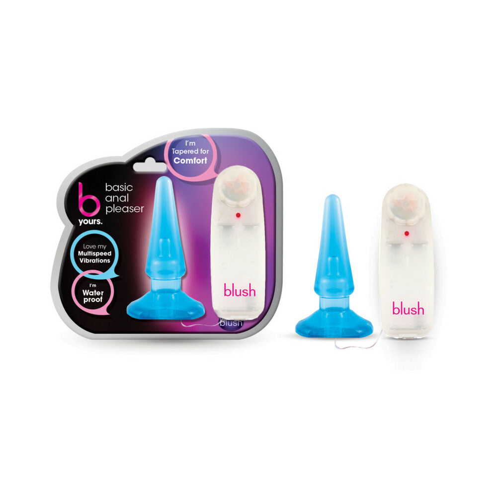 B Yours Basic Anal Pleaser Remote-Controlled Vibrating Anal Plug Blue - Fantasies Boutique