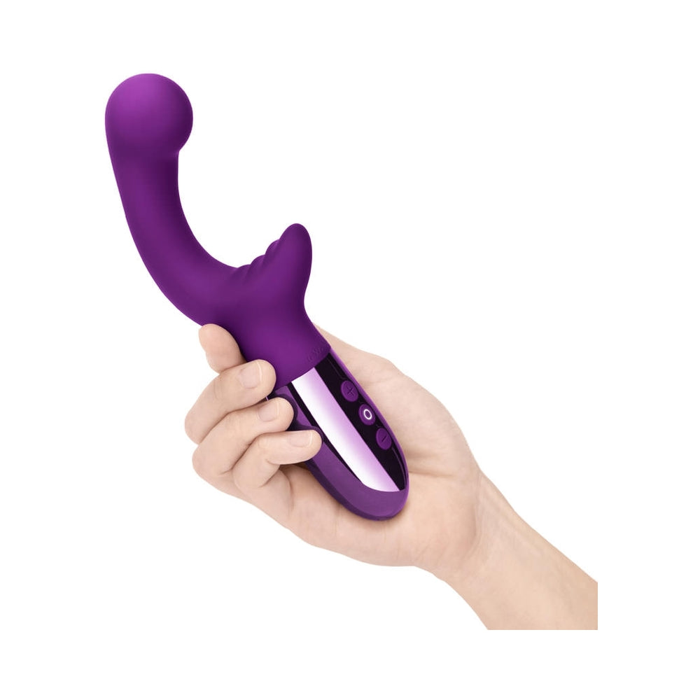 Le Wand XO Rechargeable Double-Motor Wave Silicone Dual Stimulation Vibrator Dark Cherry - Fantasies Boutique