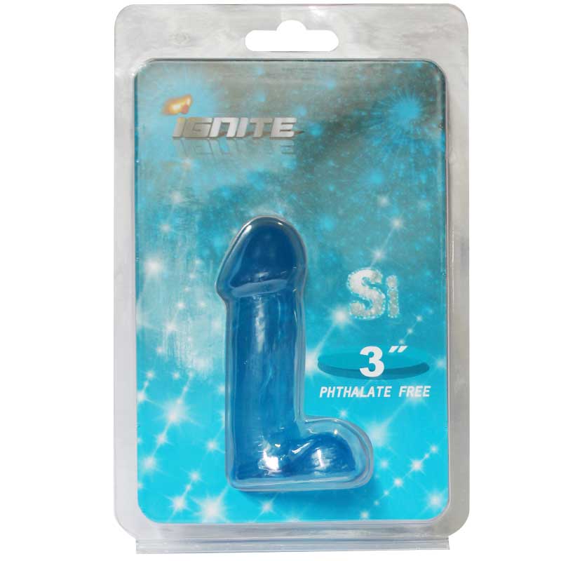SI 3in Cock with Balls Blue - Fantasies Boutique