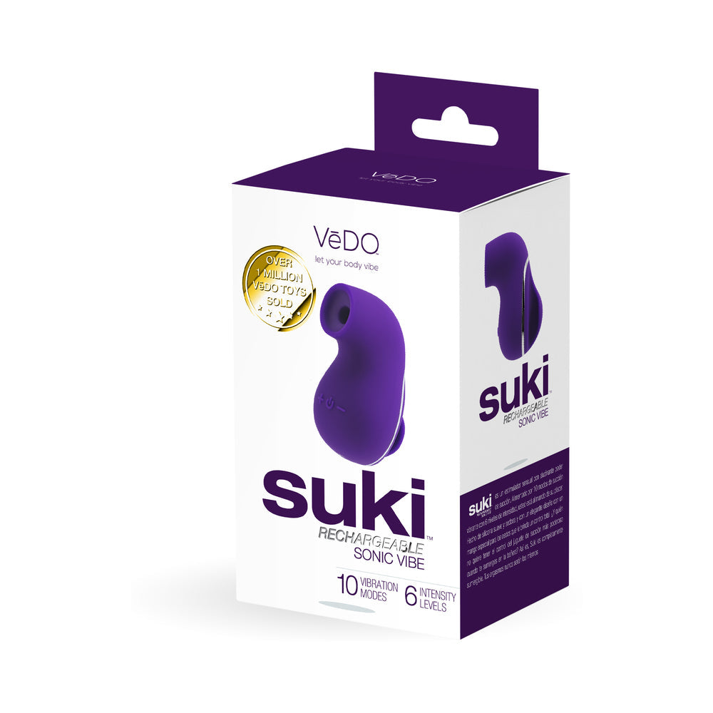 Vedo Suki Sonic Suction Rechargeable Vibrator Deep Purple - Fantasies Boutique