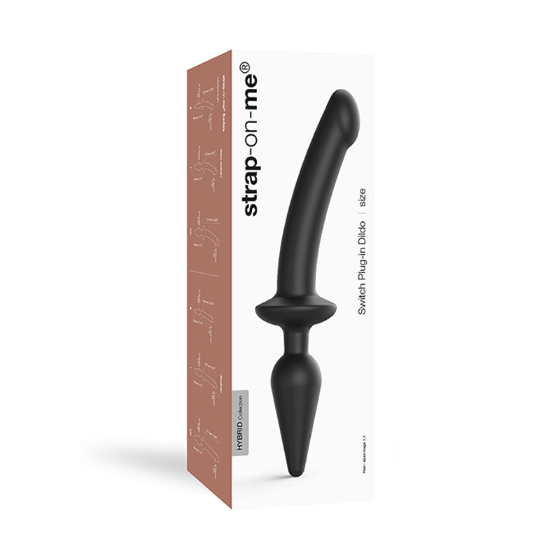 Strap-On-Me Hybrid Collection Switch Plug-In Dual-Ended Dildo & Plug Black XXL - Fantasies Boutique