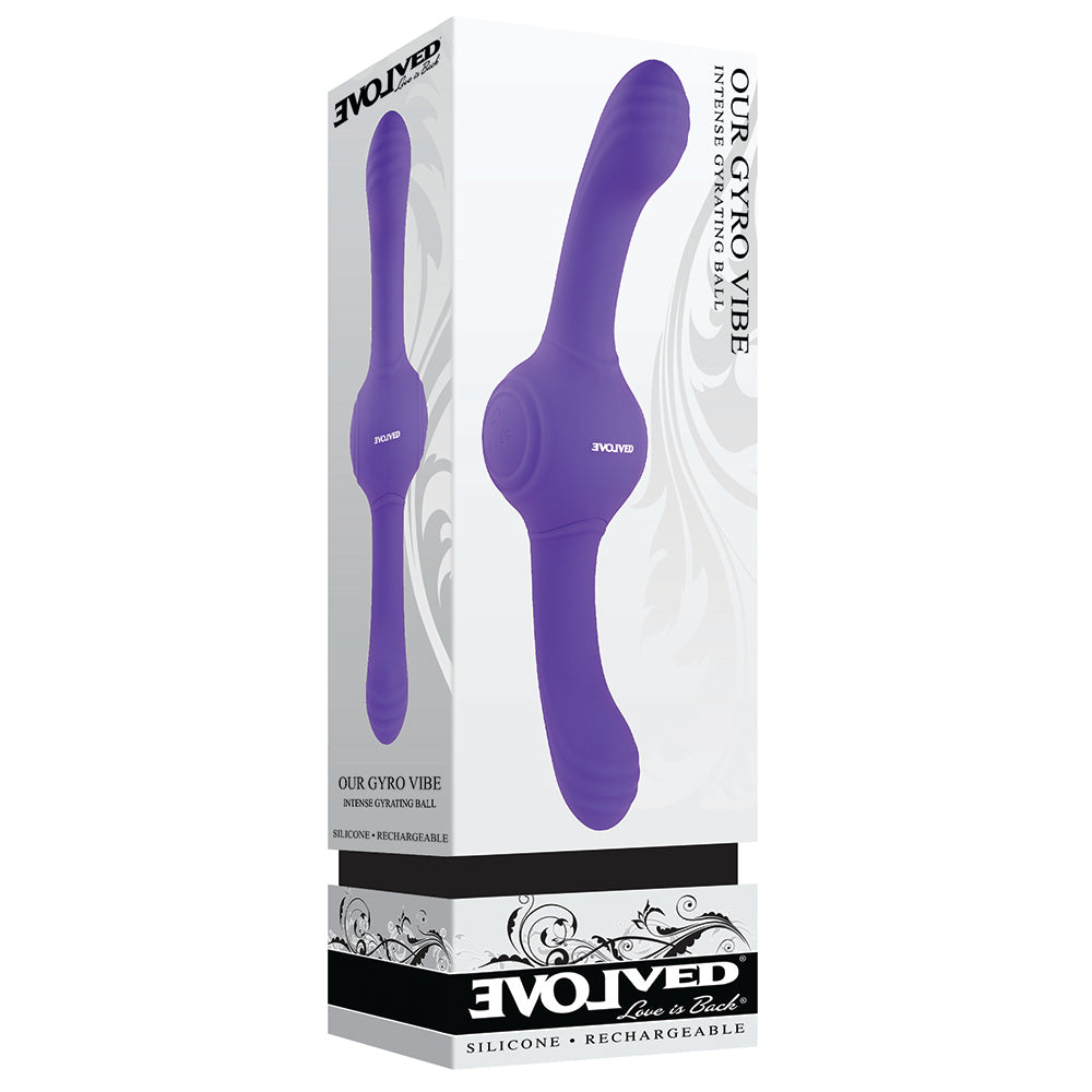 Evolved Our Gyro Vibe Rechargeable Dual Ended Gyrating Silicone Vibrator Purple - Fantasies Boutique