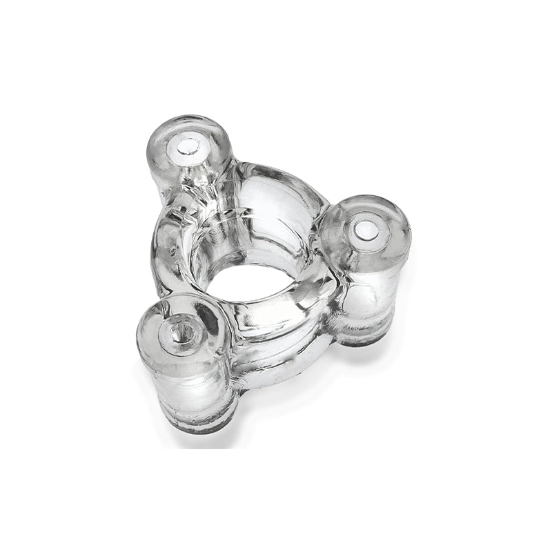 OxBalls Heavy Squeeze Weighted Squeeze Ballstretcher With 3 Stainless Steel Weights Clear - Fantasies Boutique
