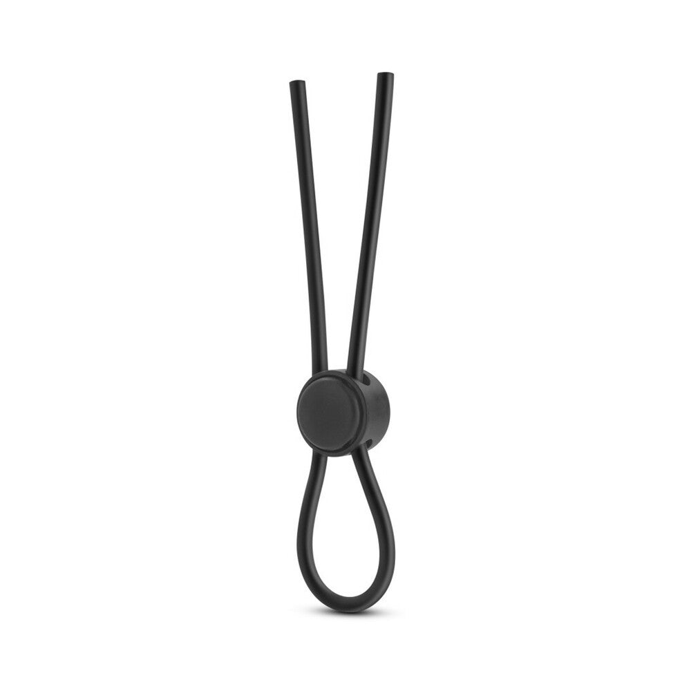 Stay Hard Silicone Loop Lasso/Bolo Cockring Black - Fantasies Boutique