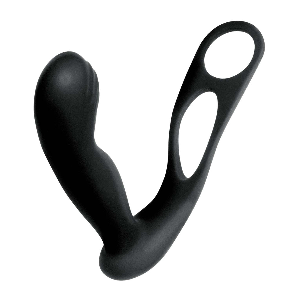 Butts Up Prostate Massager With Scrotum & Cock Ring Black - Fantasies Boutique