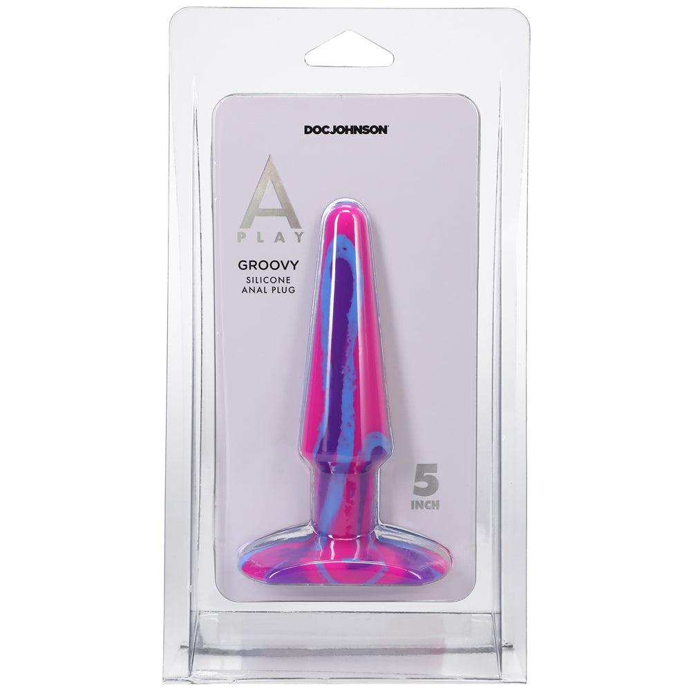 A-Play Groovy 5 in. Silicone Anal Plug Berry - Fantasies Boutique