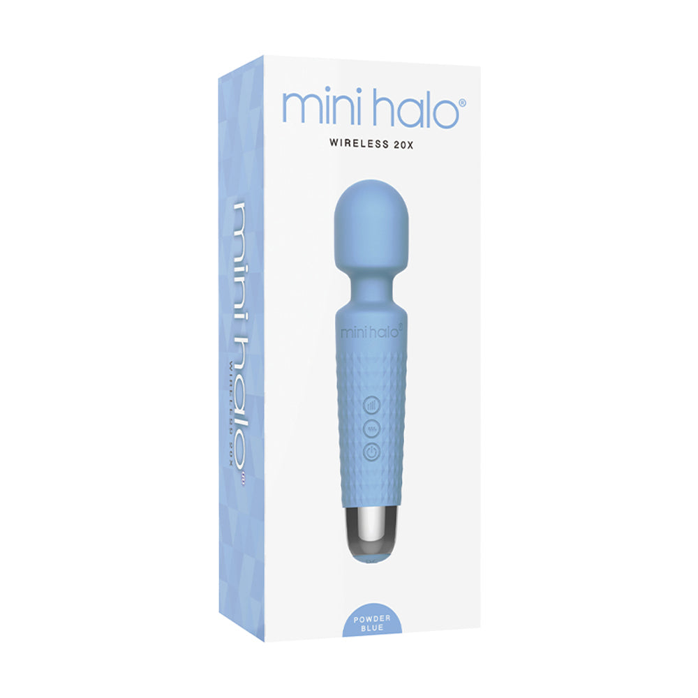 Mini Halo Wireless Wand 20X Silicone Powder Blue - Fantasies Boutique