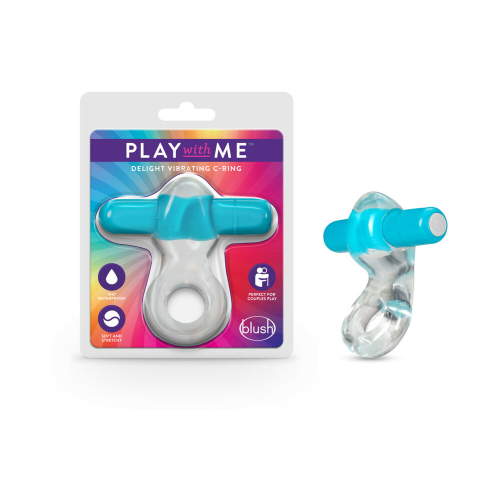 Blush Play with Me Delight Vibrating C-Ring Blue - Fantasies Boutique