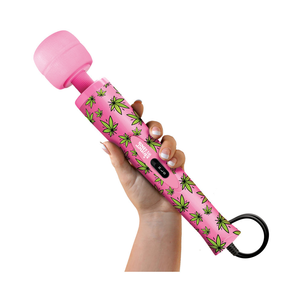 Stoner Vibes Wacky Weed Wand Massager Pink Kush - Fantasies Boutique