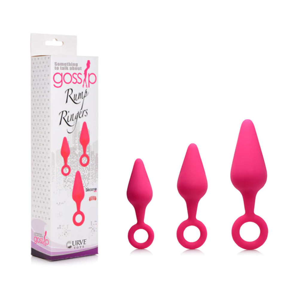Gossip Rump Ringers 3-Piece Silicone Anal Plug Training Set Magenta - Fantasies Boutique