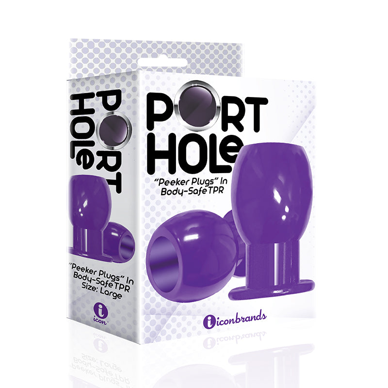 The 9's Port Hole Hollow Butt Plug Purple - Fantasies Boutique