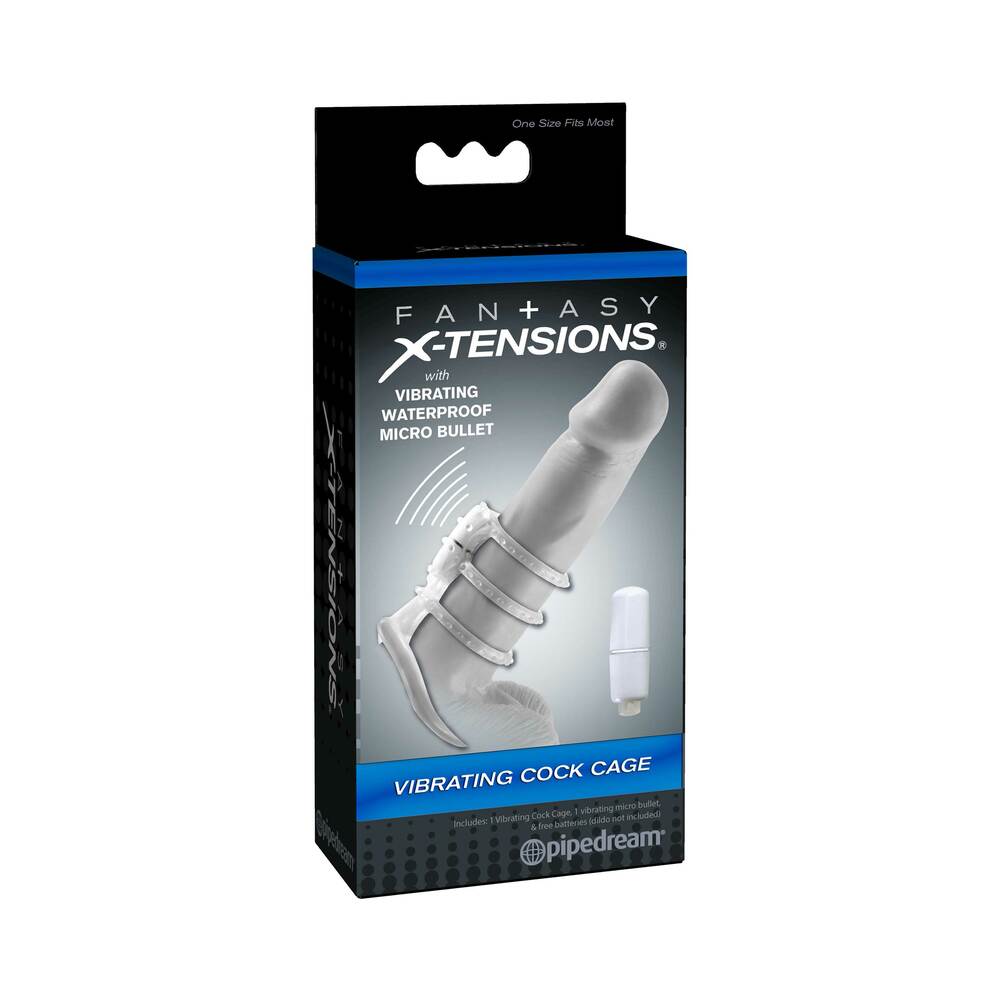 Fantasy X-tensions Vibrating Cock Cage Clear - Fantasies Boutique